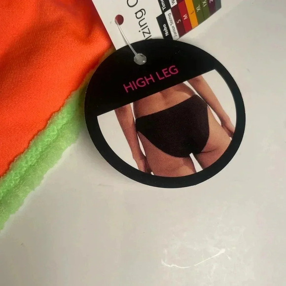 No boundaries bikini bottom new XL (15-17) high leg orange with green - Picture 5 of 6